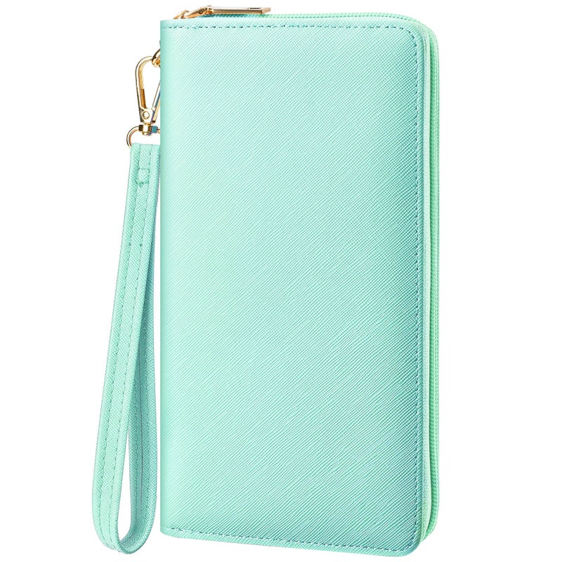 Chelmon Women's Vegan Leather Clutch Wallet with Zip, Hand Strap, Large Capacity - Image 1